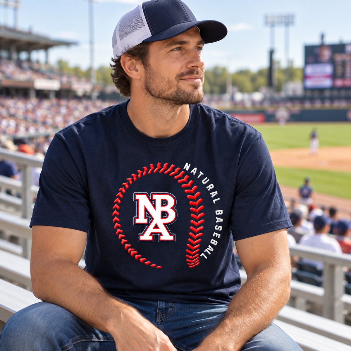 Natural Baseball Seams Men's Heavyweight Tee
