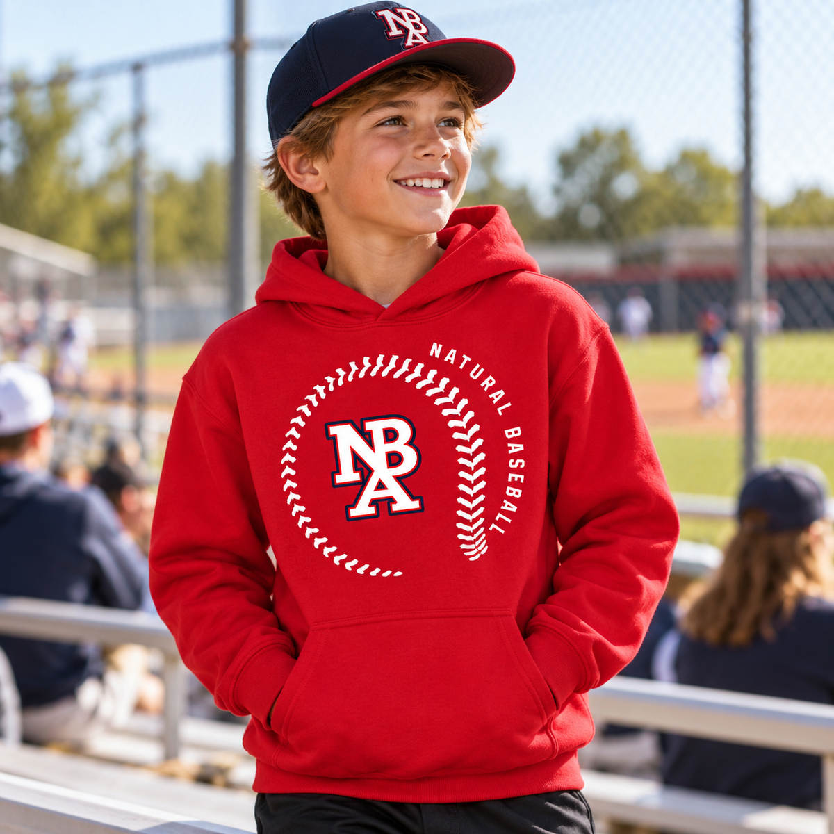 Natural Baseball Seams Youth Softstyle Hoodie