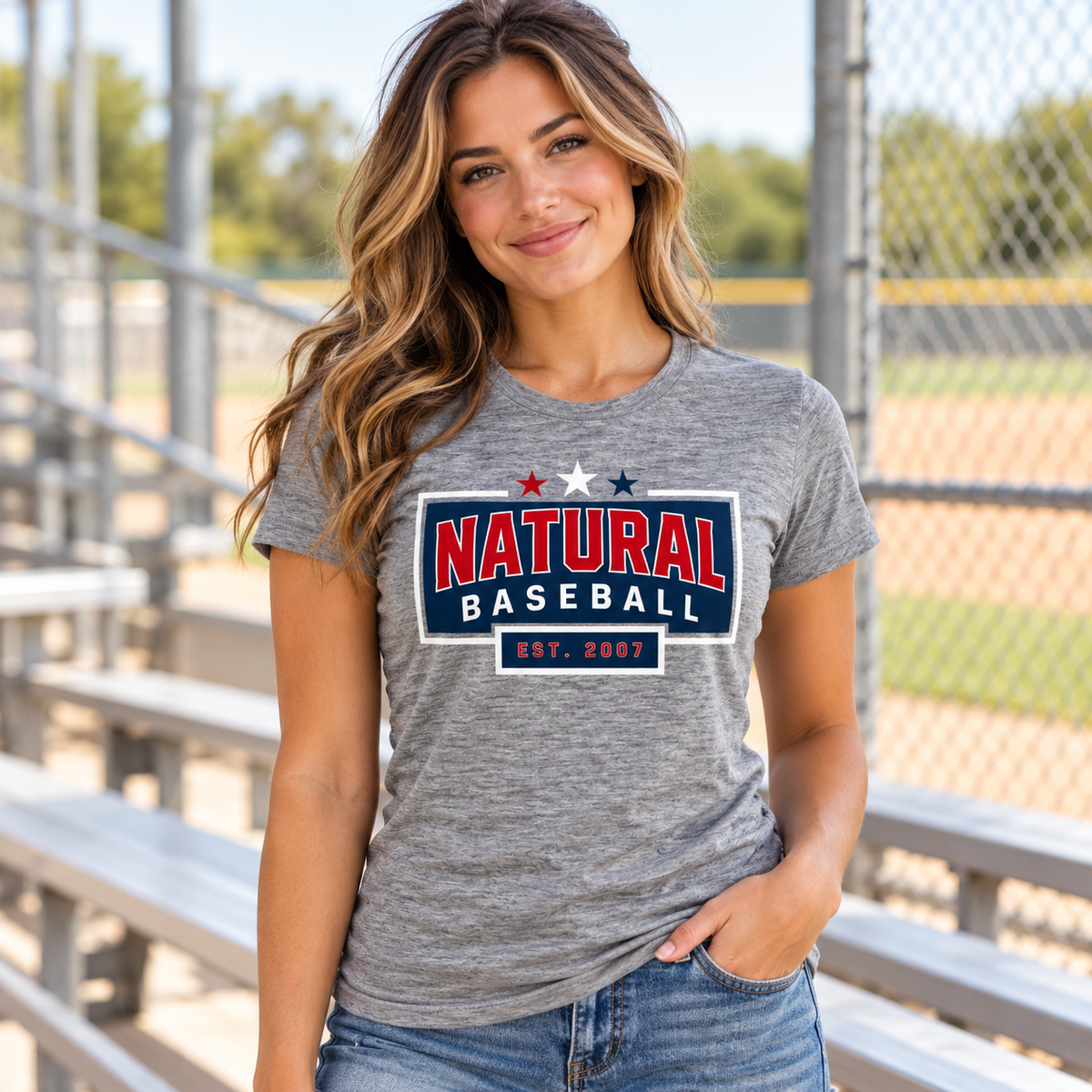 Natural Baseball Heritage Women's Triblend Tee
