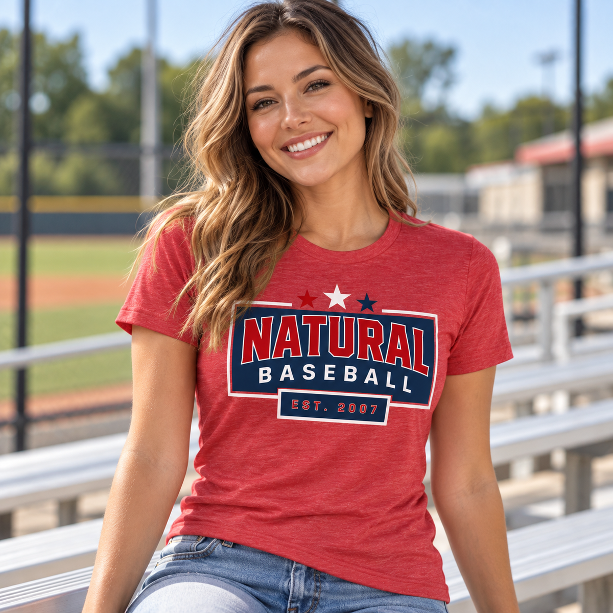 Natural Baseball Heritage Women's Triblend Tee
