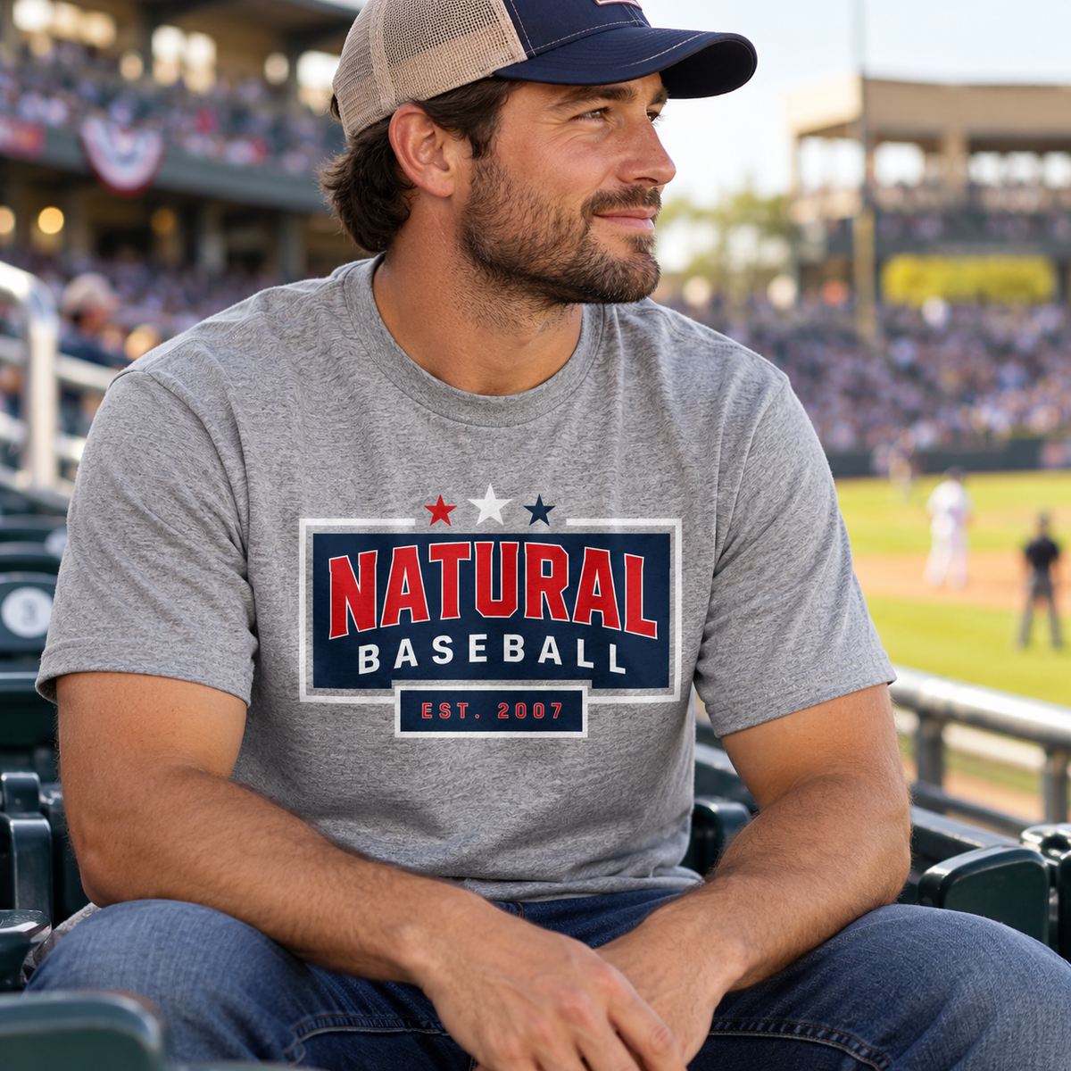 Natural Baseball Heritage Men's Heavyweight Tee