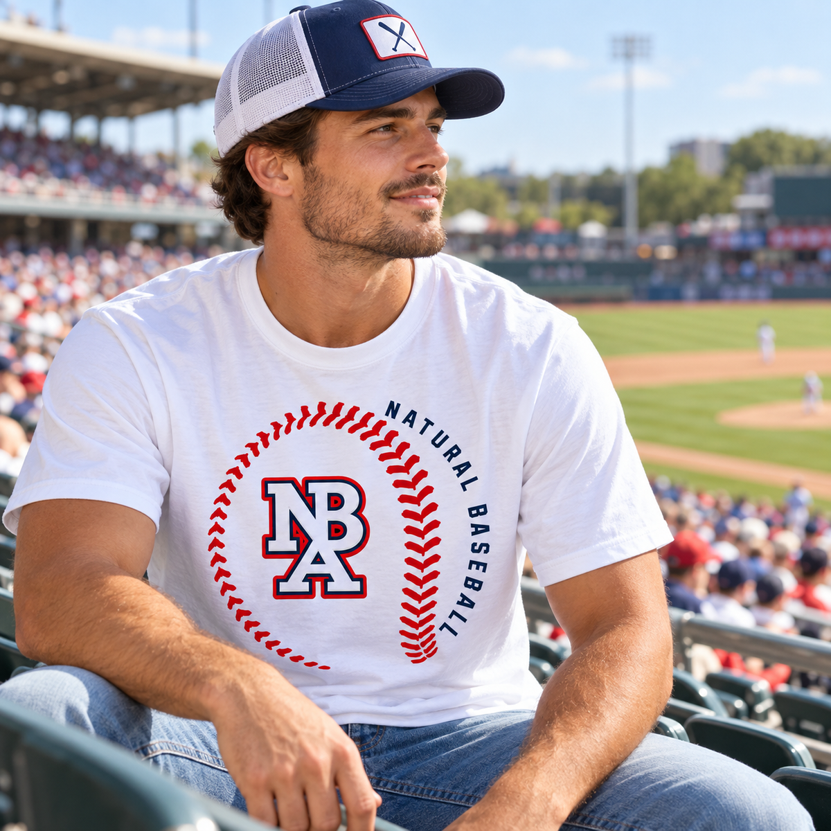 Natural Baseball Seams Men's Heavyweight Tee
