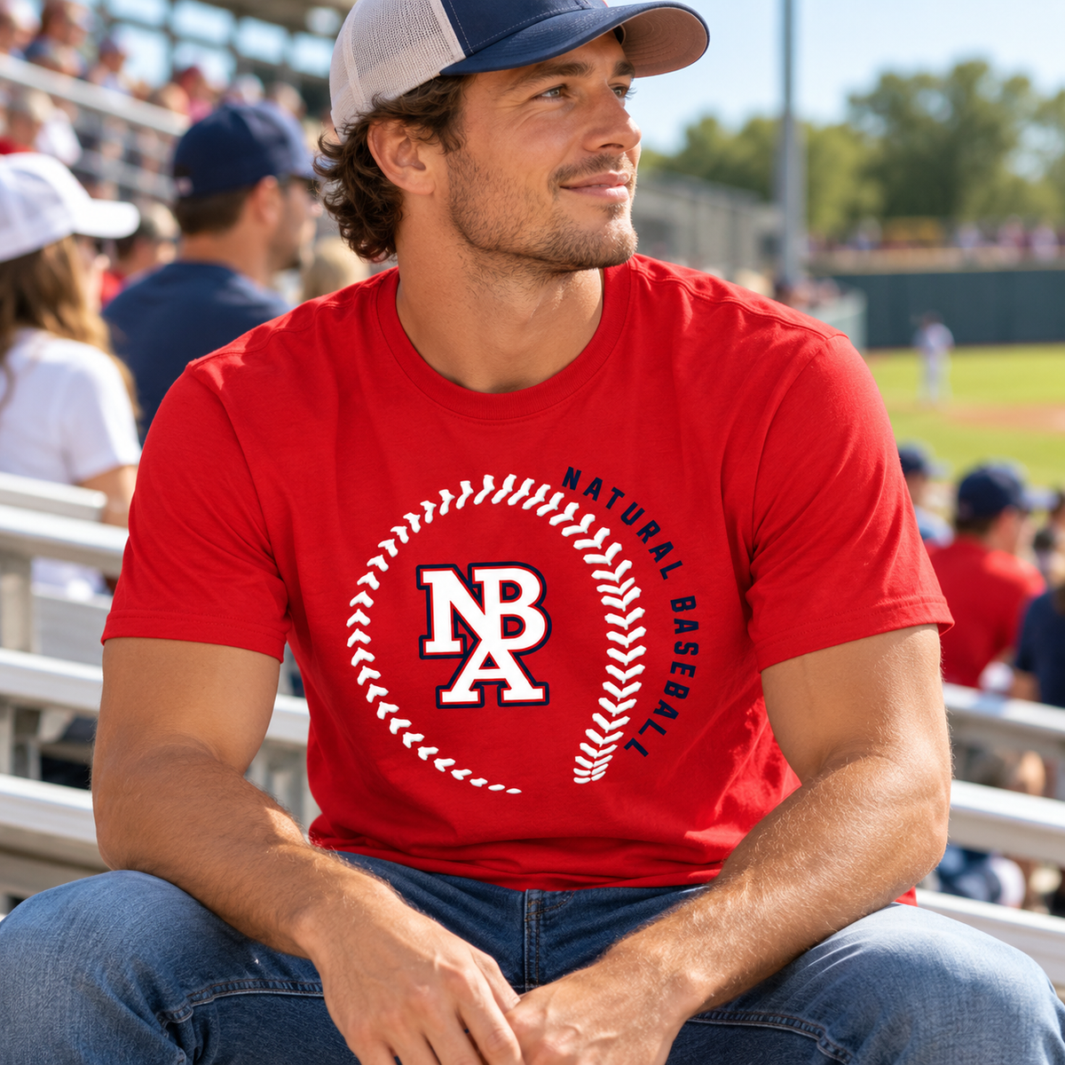 Natural Baseball Seams Men's Heavyweight Tee