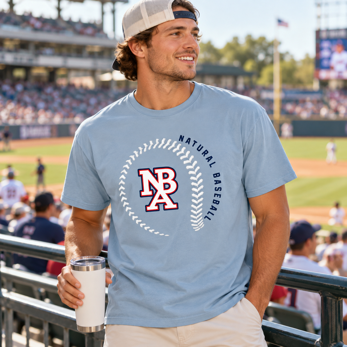 Natural Baseball Seams Men's Heavyweight Tee
