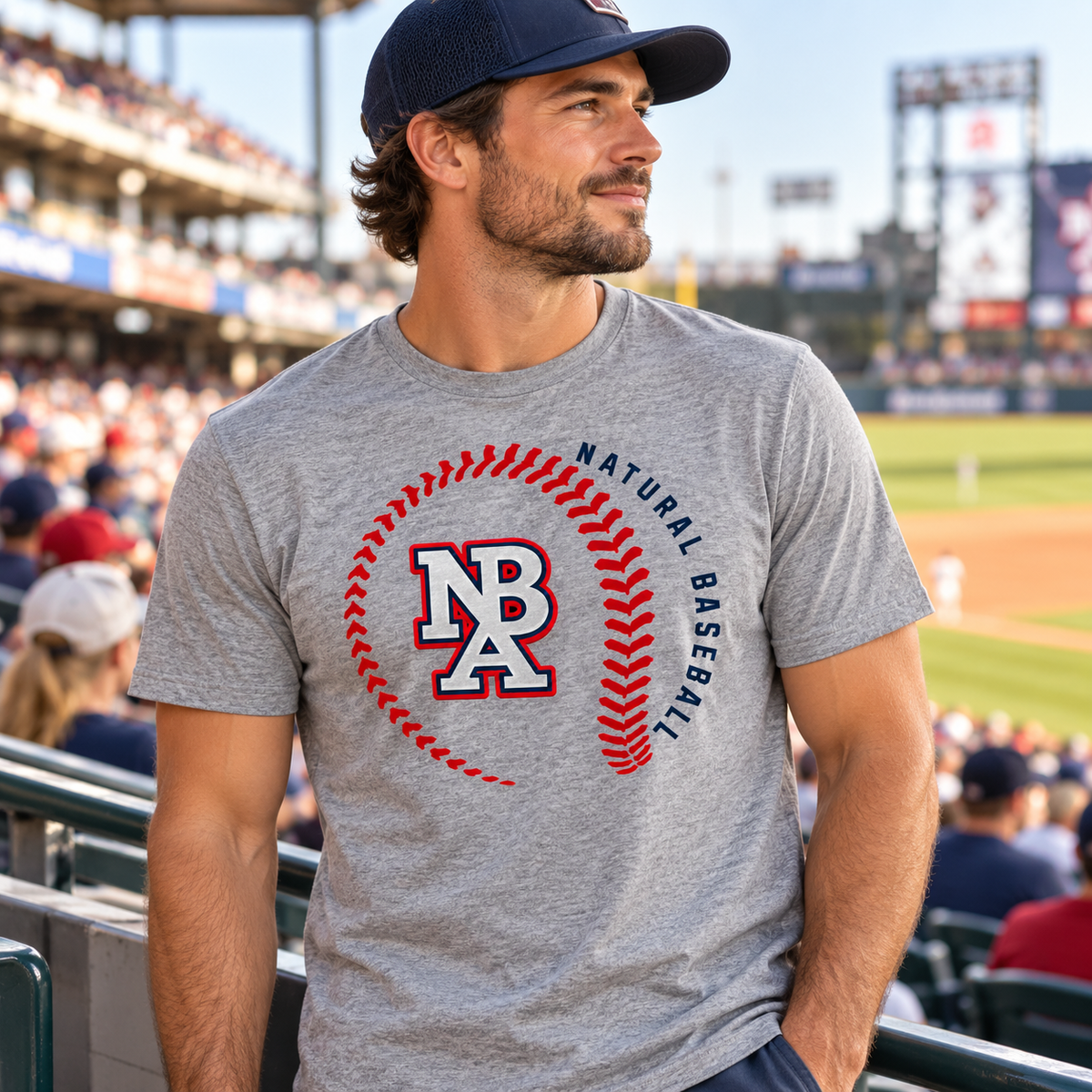 Natural Baseball Seams Men's Heavyweight Tee