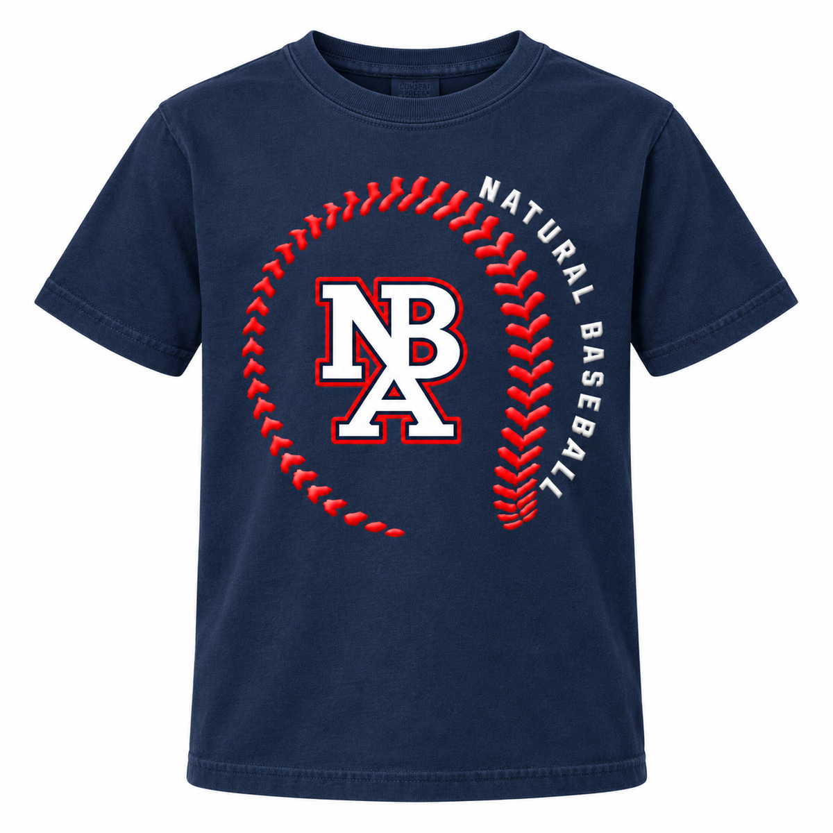 Natural Baseball Seams Youth Comfort Colors Tee