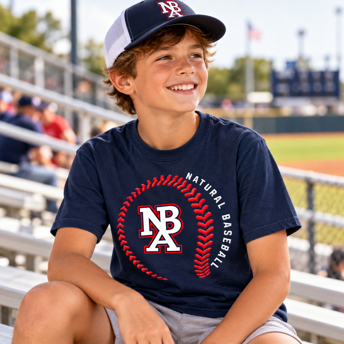 Natural Baseball Seams Youth Comfort Colors Tee