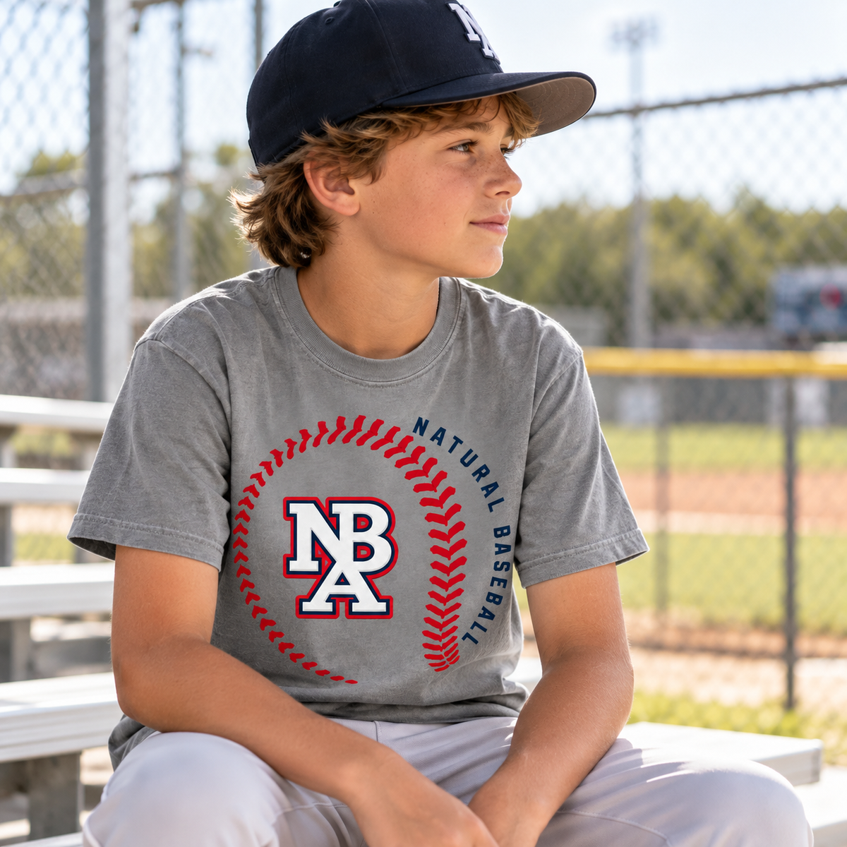 Natural Baseball Seams Youth Comfort Colors Tee