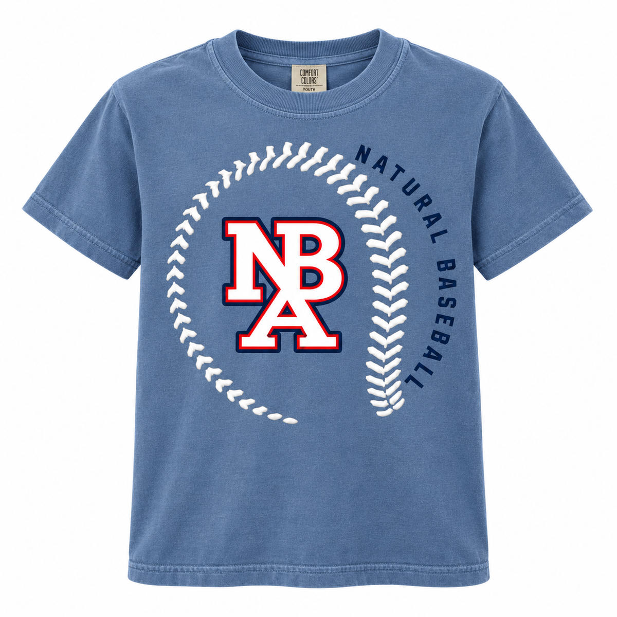 Natural Baseball Seams Youth Comfort Colors Tee