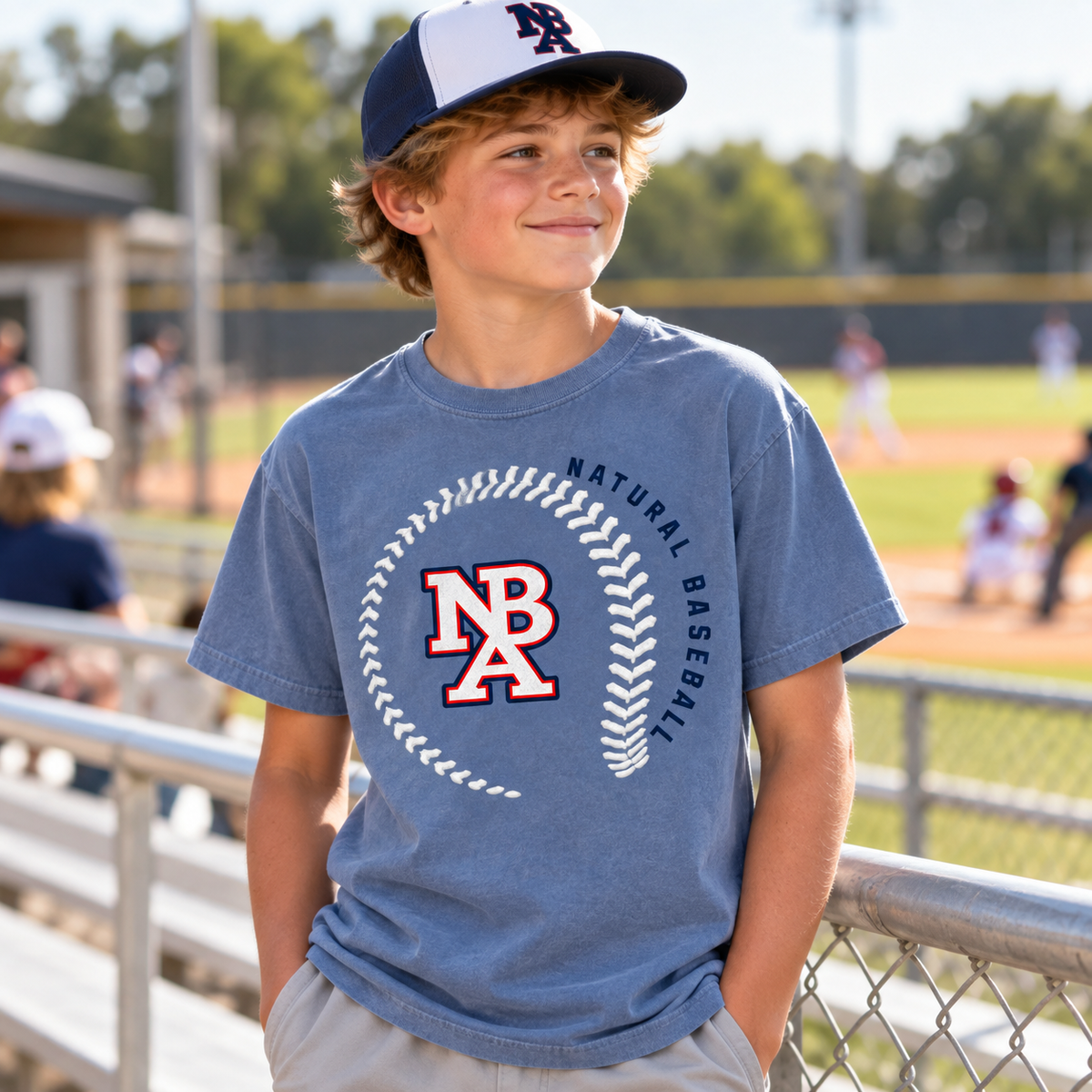 Natural Baseball Seams Youth Comfort Colors Tee