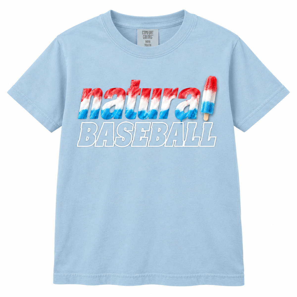 Natural Baseball Bomb Pop Youth Comfort Colors Tee