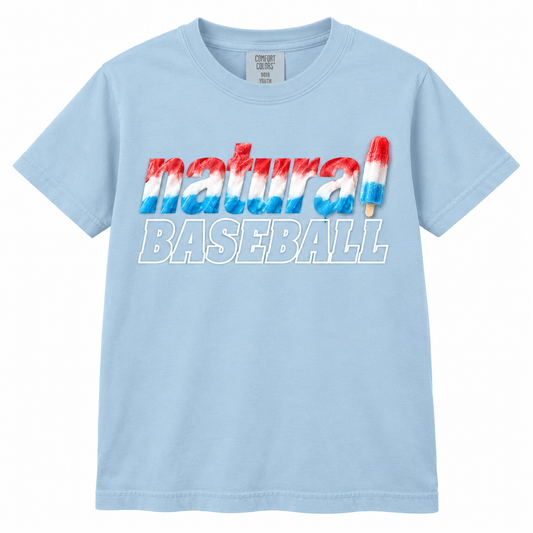 Natural Baseball Bomb Pop Youth Comfort Colors Tee