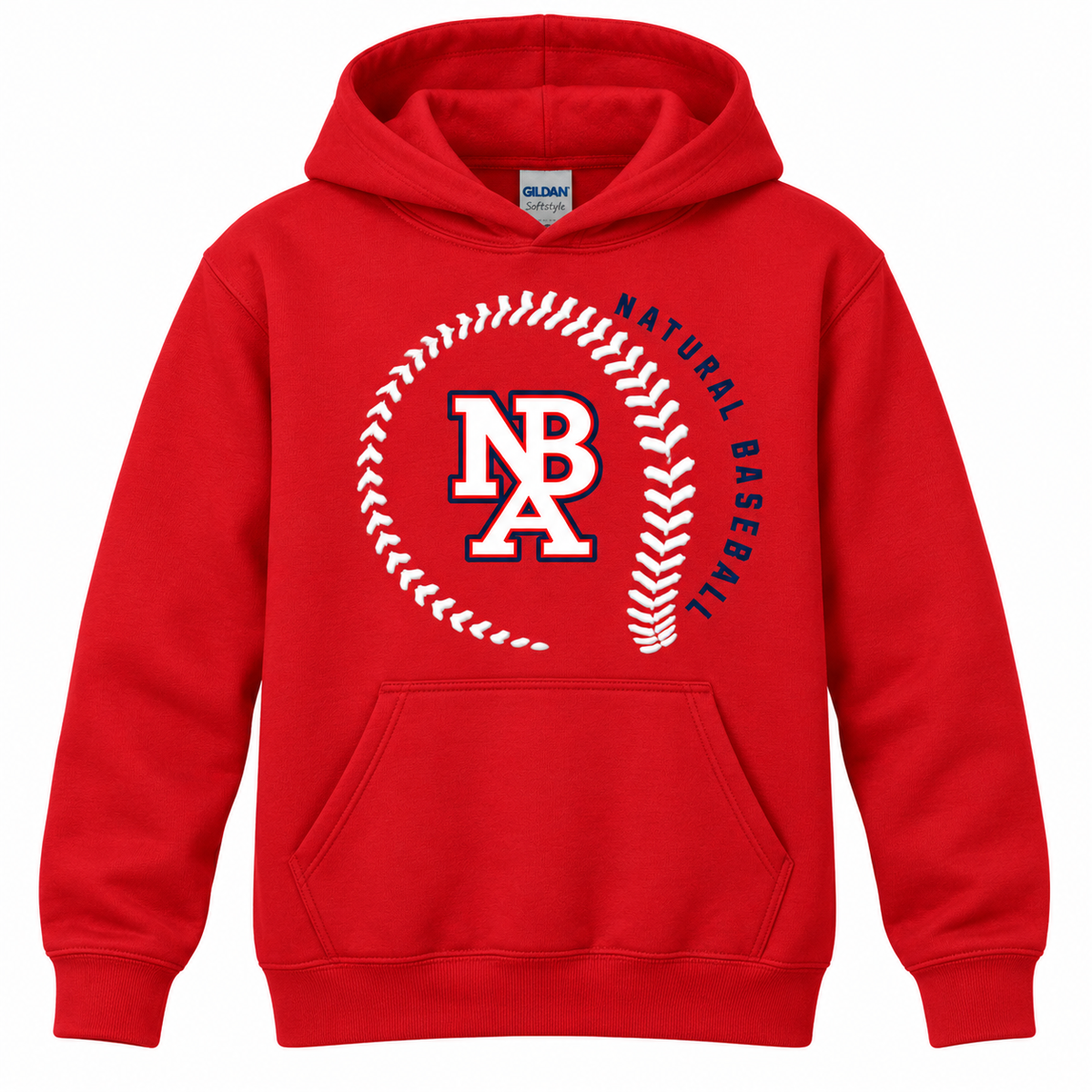 Natural Baseball Seams Youth Softstyle Hoodie
