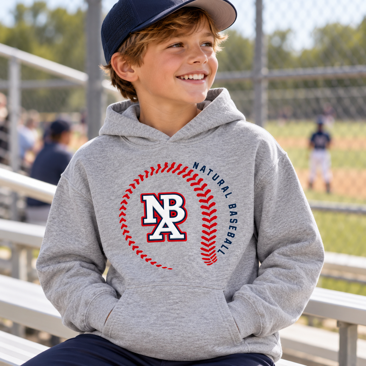 Natural Baseball Seams Youth Softstyle Hoodie