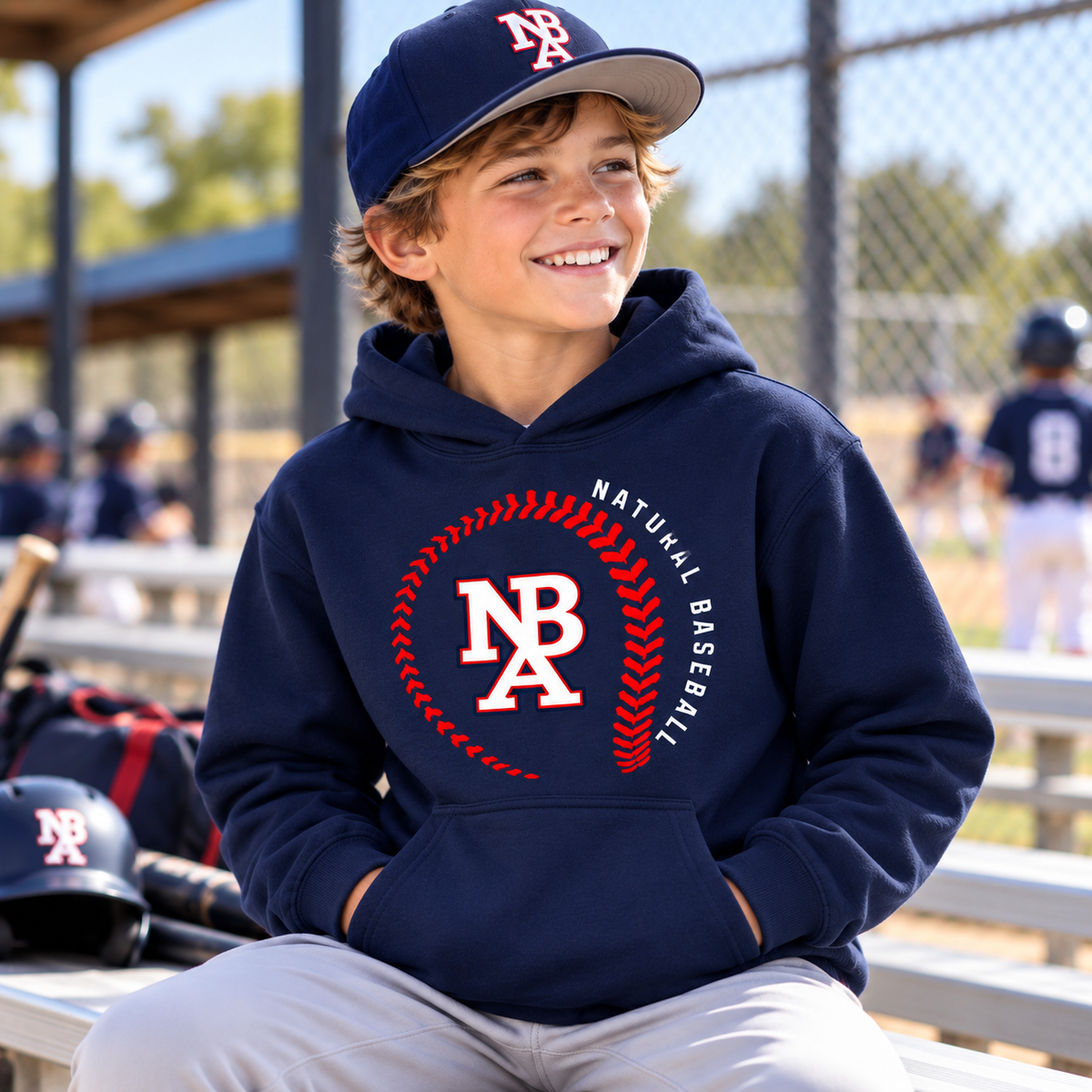 Natural Baseball Seams Youth Softstyle Hoodie