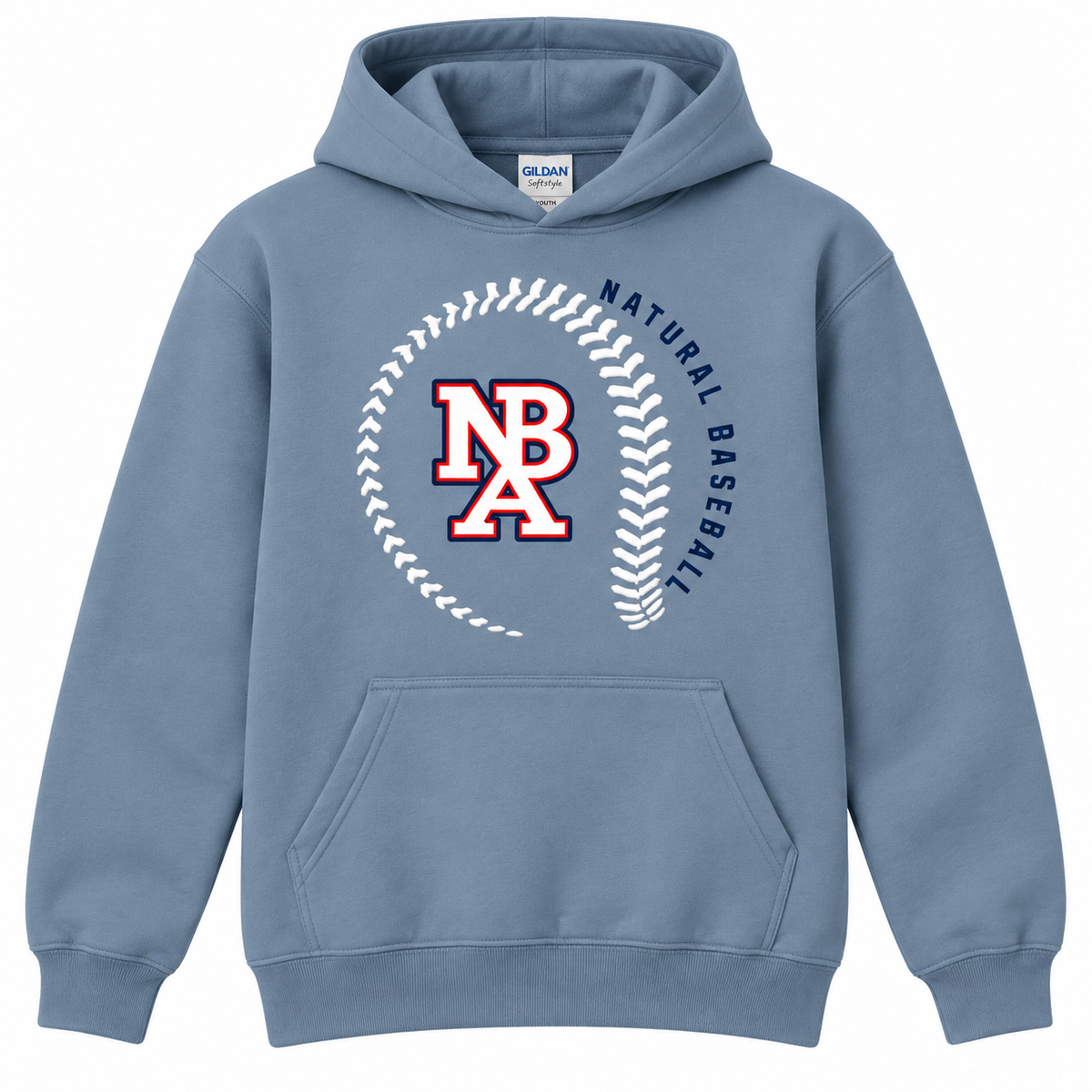 Natural Baseball Seams Youth Softstyle Hoodie