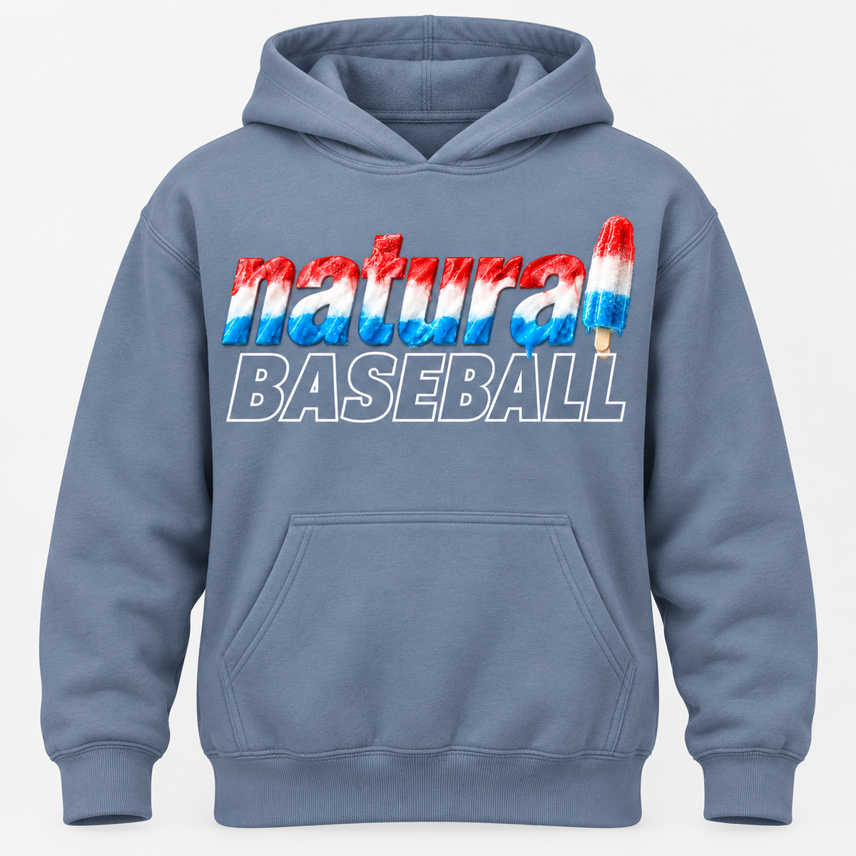 Natural Baseball Bomb Pop Youth Softstyle Hoodie