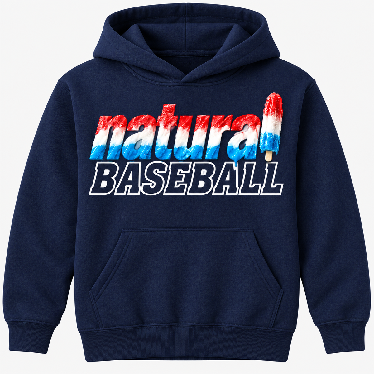 Natural Baseball Bomb Pop Youth Softstyle Hoodie