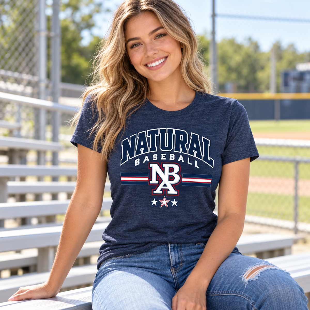 Natural Baseball Varsity Women's Triblend Tee