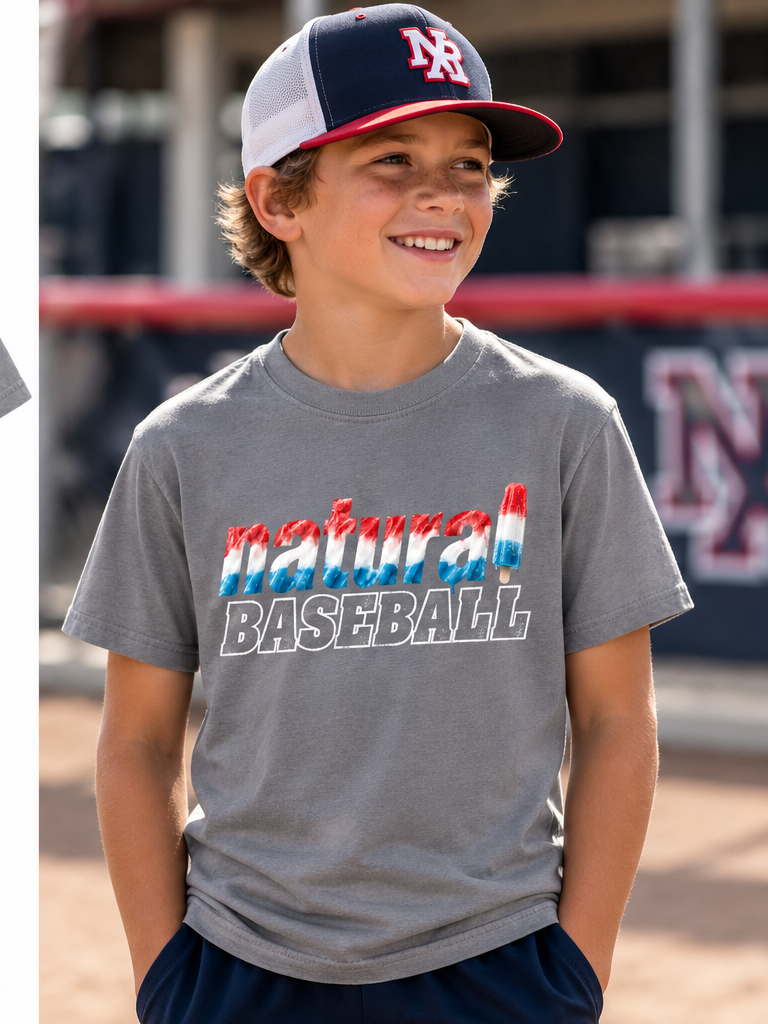 Natural Baseball Bomb Pop Youth Comfort Colors Tee